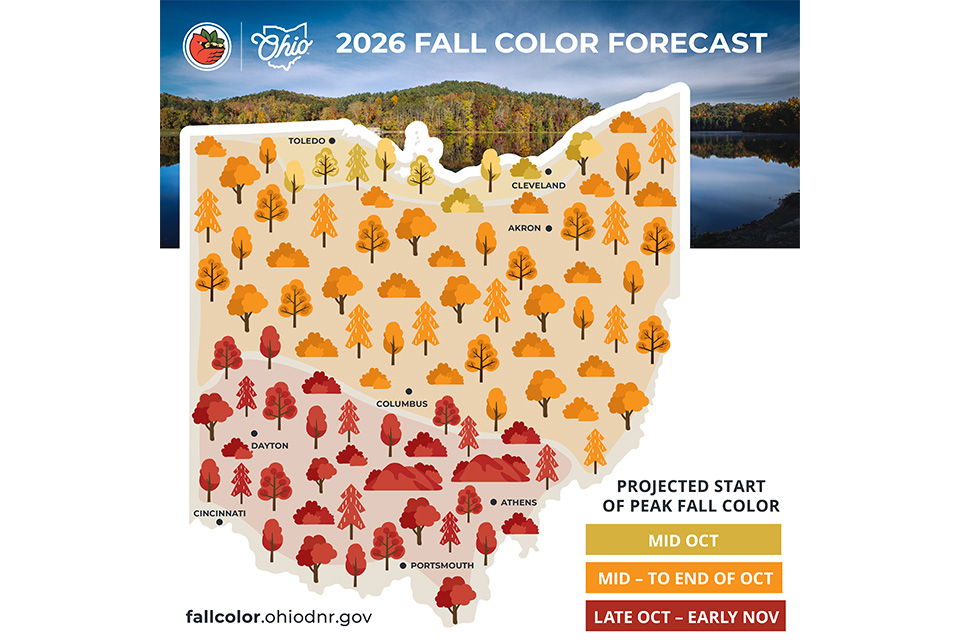 The 2026 Fall Color Forecast graphic (photo courtesy of Ohio Department of Natural Resources)