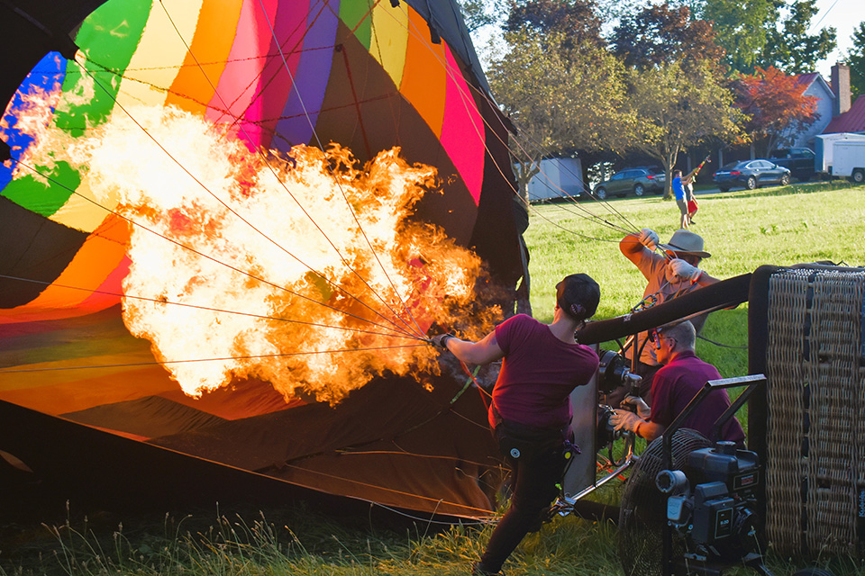 Heaven Bound Ascensions inflating a hot air balloon (photo courtesy of Heaven Bound Ascensions)