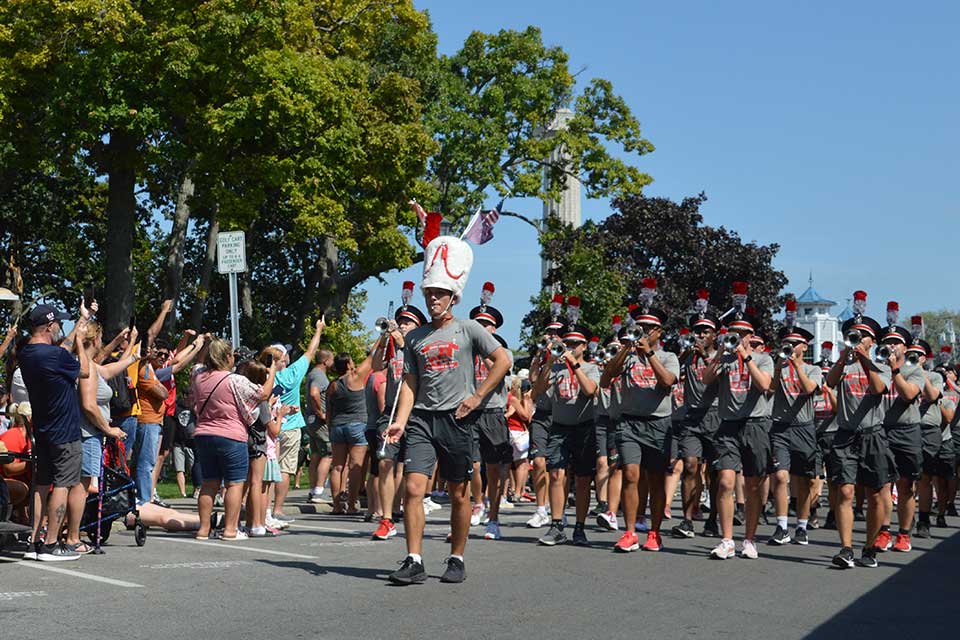 The Ohio State University Marching Band at Put-in-Bay (photo courtesy of Put-in-Bay Visitors & Convention Bureau)