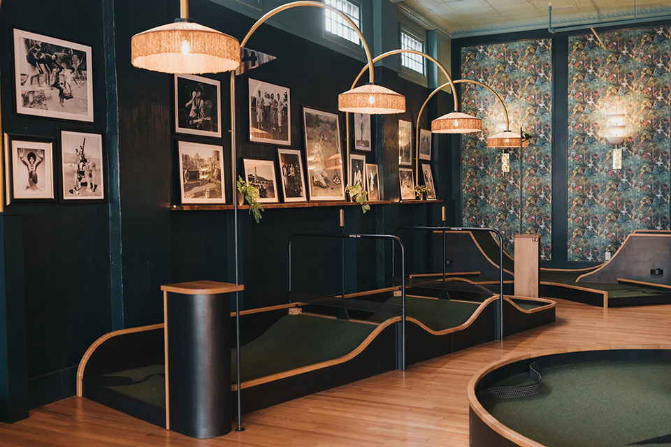 Mini golf course at Birdietown Mini Golf + Lounge in Lakewood (photo by This Lovely Light)