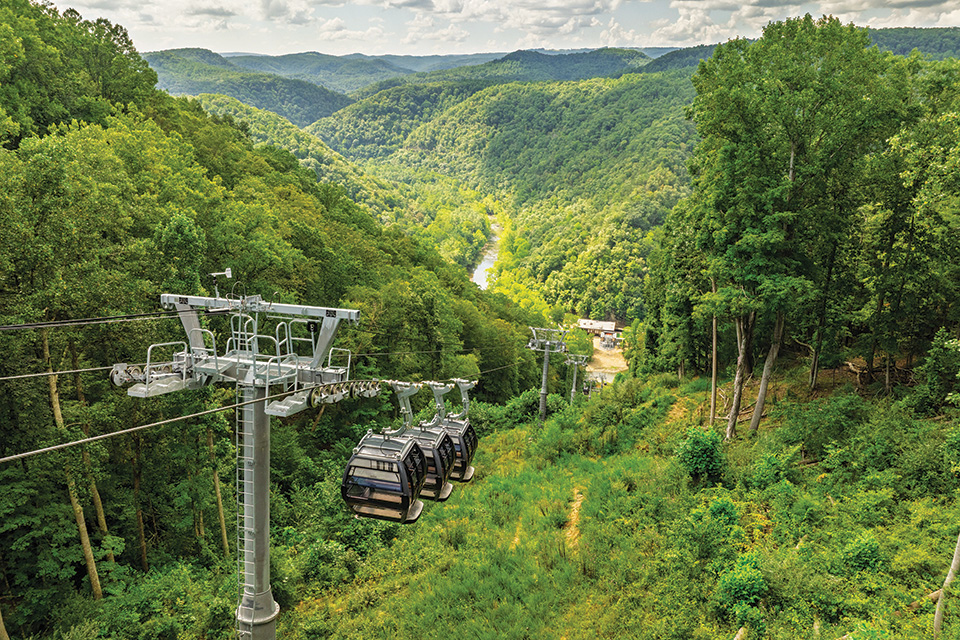 Aerial view of the Pipestem Aerial Tram in Pipestem, West Virginia (photo courtesy of West Virginia Department of Natural Resources)