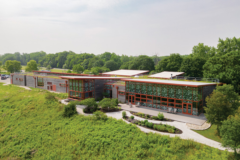 Aerial shot of Grange Insurance Audubon Center in Columbus (photo by Sydney Walsh)