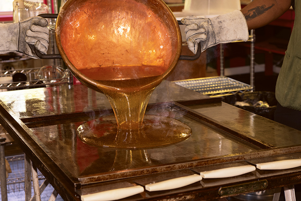Candy being made at Jeff’s Candy Shop in Willoughby (photo by Rachael Jirousek)