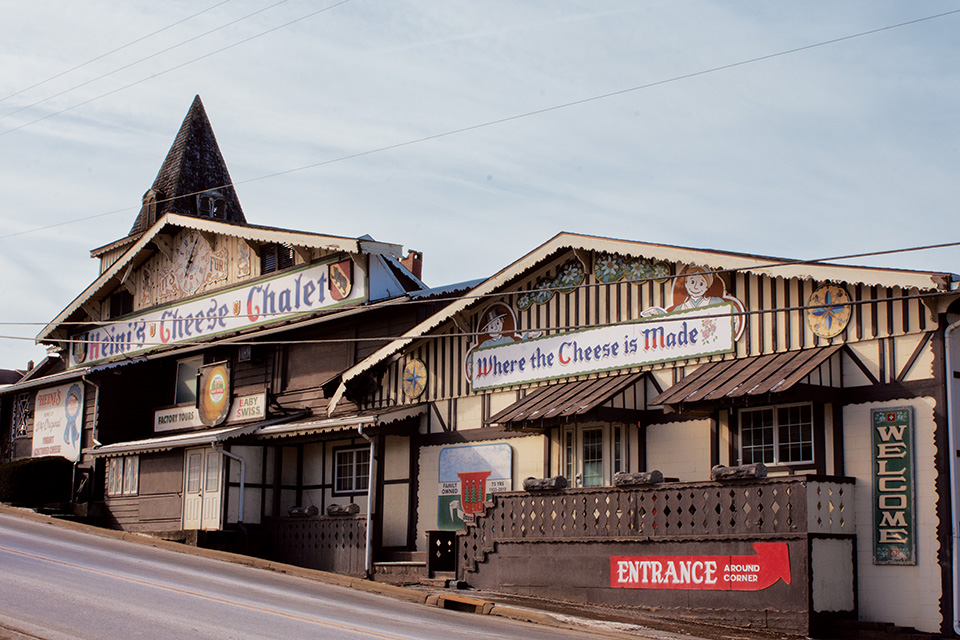 Exterior of Bunker Hill Cheese’s retail store, Heini’s Cheese Chalet, in Millersburg (photo by Rachael Jirousek)