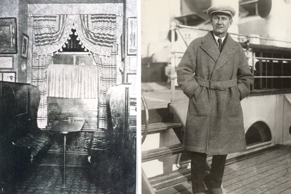 Left: booth at Triangle Hofbrau Restaurant in Richmond Hill, New York; right: Ernest Ball in 1924 (left: photo courtesy of Triangle Hofbrau Restaurant, right: photo courtesy of Cleveland Public Library)