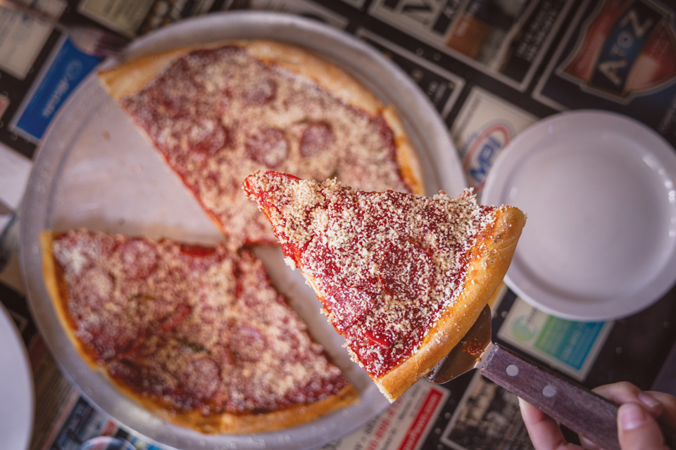 Pizza from Sunrise Inn in Warren (photo by Laura Watilo Blake)