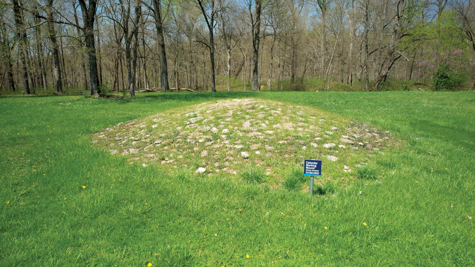Mound at Fort Ancient Earthworks & Nature Preserve at the Hopewell Ceremonial Earthworks in Oregonia (photo courtesy of Ohio History Connection)