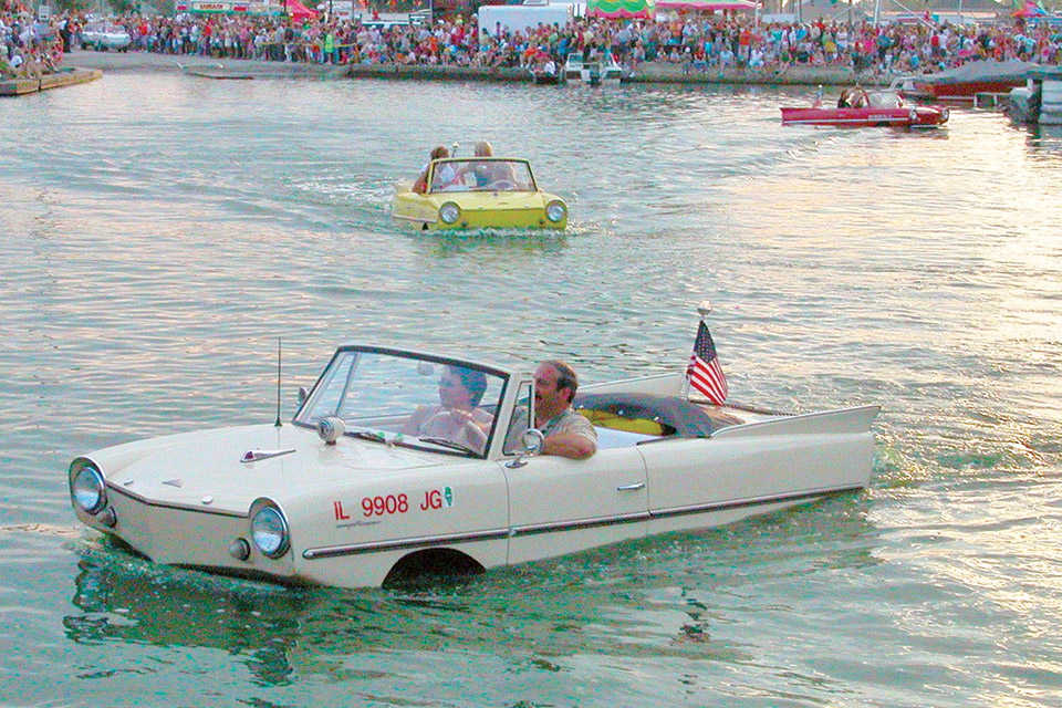 People on the water in Amphicar at Celina Lake Festival (photo courtesy of Celina Lake Festival)