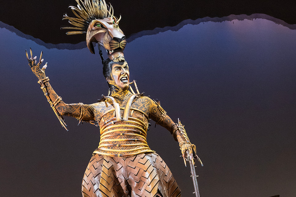 Person performing in “The Lion King” at Cincinnati’s Aronoff Center (photo by Matthew Murphy/Disney)