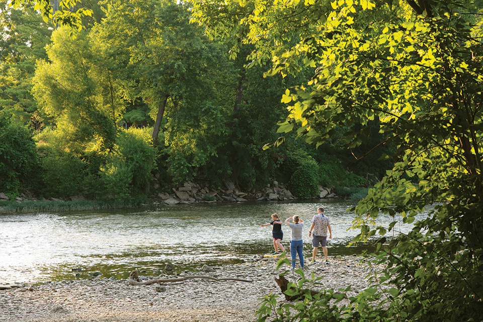 People hanging out at the Little Miami Scenic River in Loveland (photo by Rachael Jirousek)