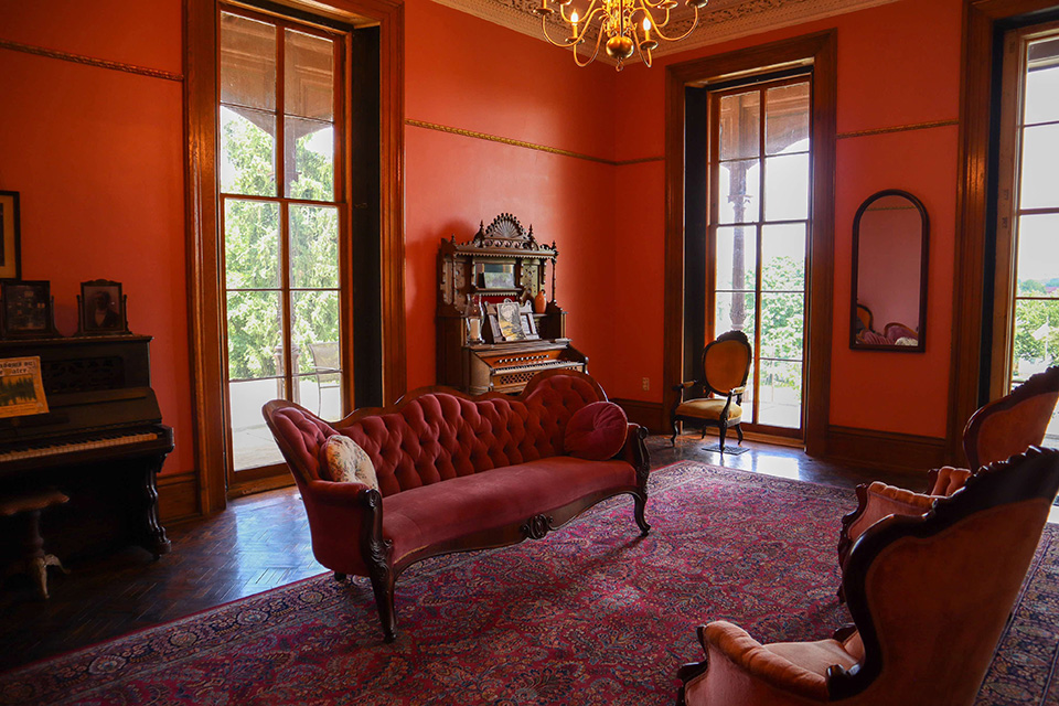 Music room at Anchorage Mansion in Marietta (photo courtesy of Hidden Marietta)
