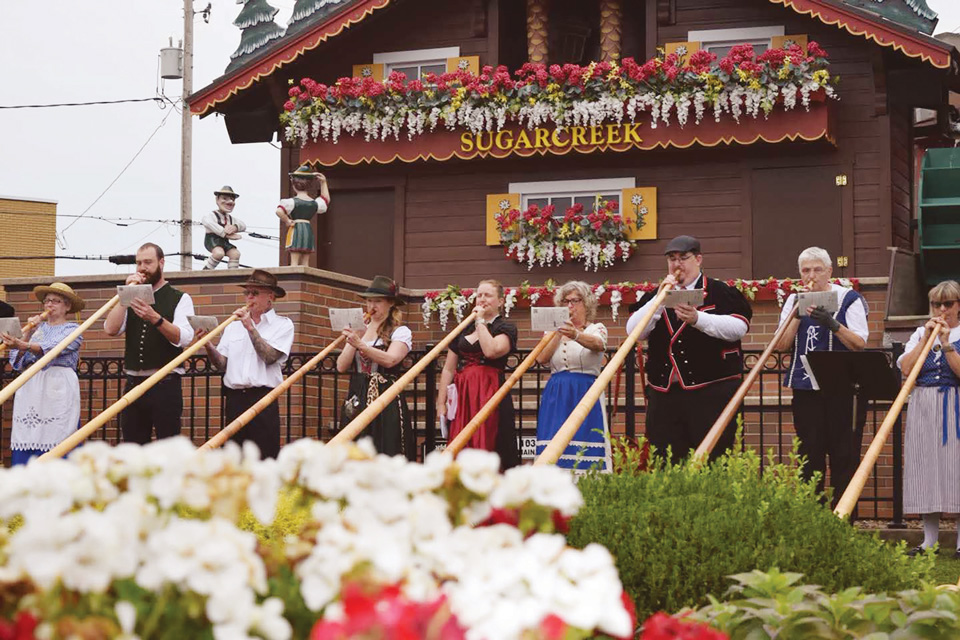 People performing at the Ohio Swiss Festival in Sugarcreek (photo courtesy of Ohio Swiss Festival)