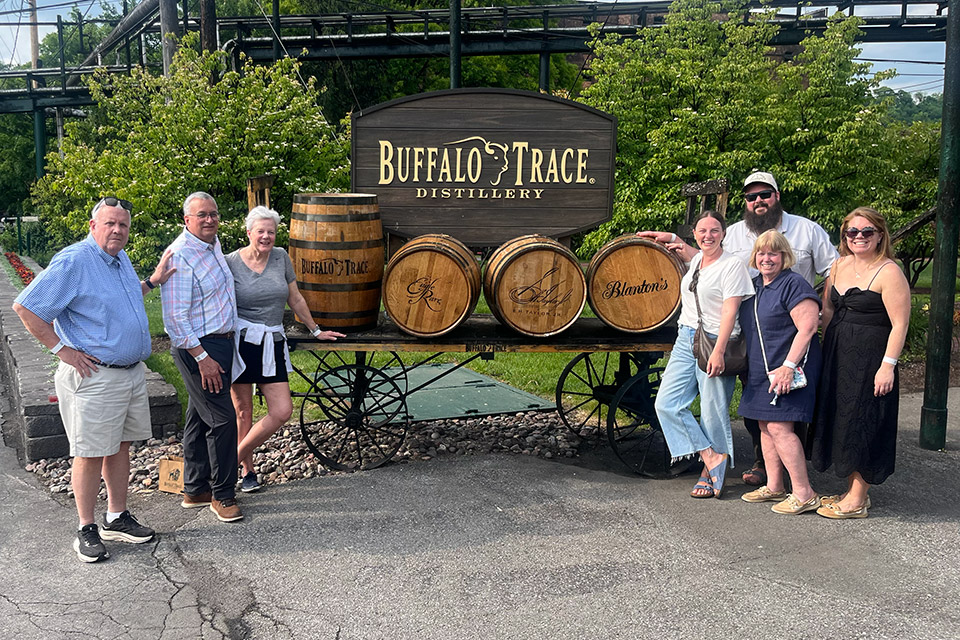 People at Buffalo Trace Distillery on Bluegrass Bourbon Tours in Frankfort, Kentucky (photo courtesy of Bluegrass Bourbon Tours)