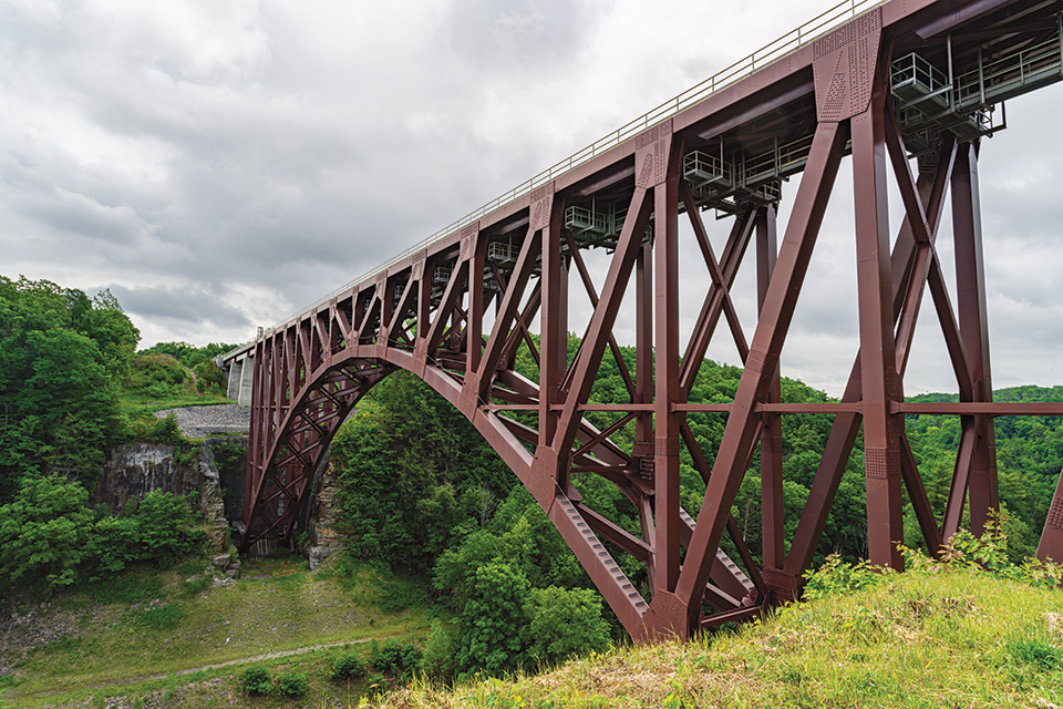 Genesee Arch Bridge at Letchworth State Park in Castile, New York (photo courtesy of New York State Parks, Recreation and Historic Preservation)
