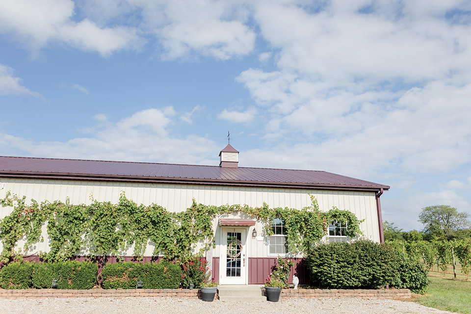 Exterior of building at Mirabelle Farm and Vineyard in Ashville (photo by Echo by Design)