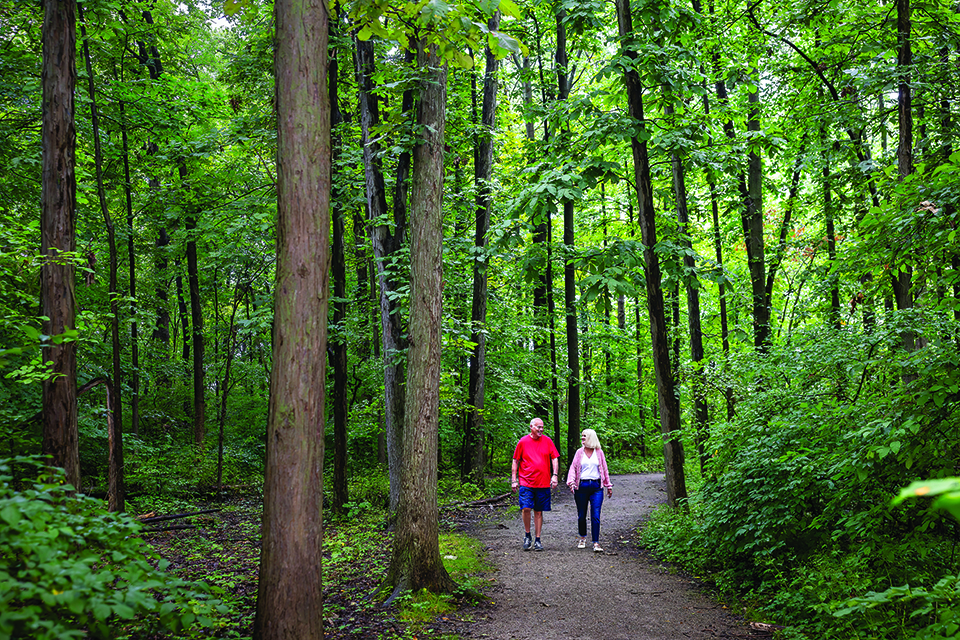 Enjoy the trails at Hoff Woods Park along with eclipse programs